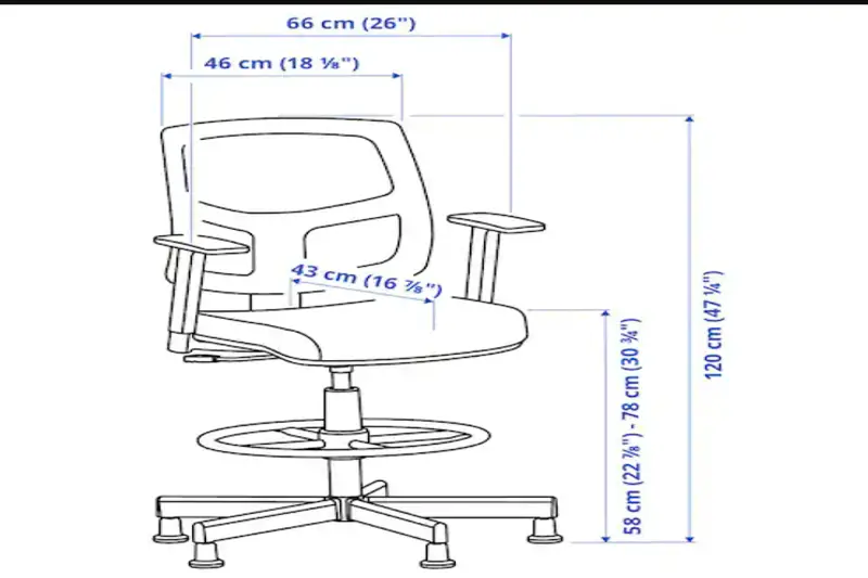 Jak zmierzyć tkaninę na małe krzesło obrotowe?